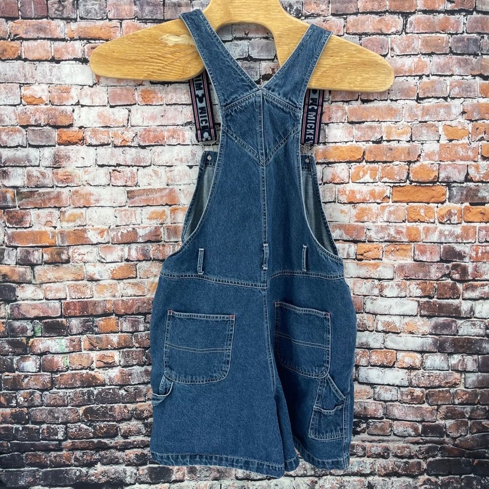 Mickey Unlimited Jerry Leigh Denim Shortalls XL Blue Mickey Mouse Overalls - Picture 2 of 8